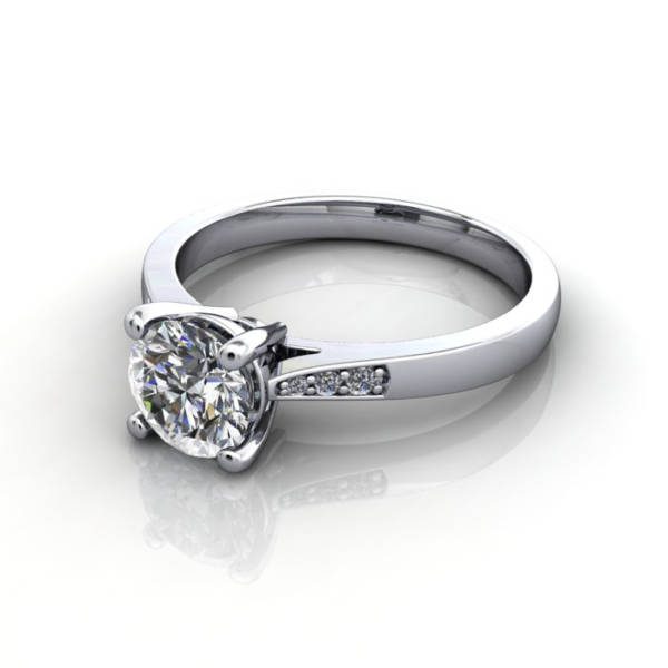 Diamond Ring Solitaire, Round Brilliant, RS17, Platinum, LF