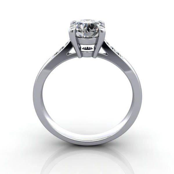 Diamond Ring Solitaire, Round Brilliant, RS17, Platinum, TF
