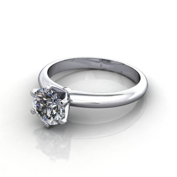 Diamond Ring Solitaire, Round Brilliant, RS2, Platinum, LF