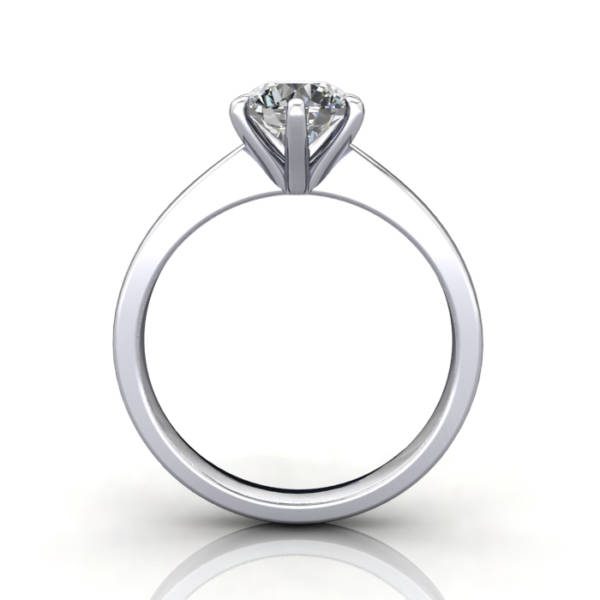 Diamond Ring Solitaire, Round Brilliant, RS23, Platinum, TF