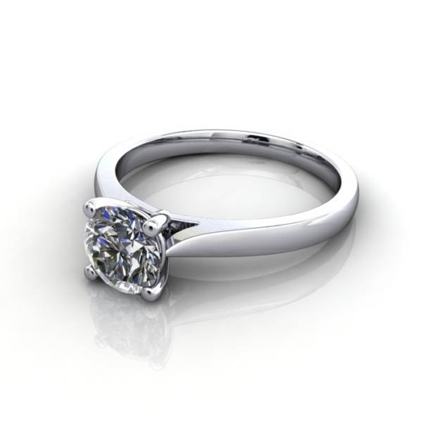 Diamond Ring Solitaire, Round Brilliant, RS36, Platinum, LF