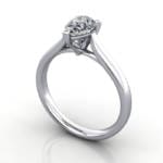 Pear Diamond Ring, RS41, Platinum, 3D Pear Diamond Ring, RS41, white gold, 3D