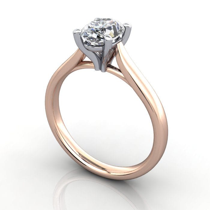 Oval Diamond Ring, RS41, Rose, Oval, 3D Oval Diamond Ring, RS41, Rose, Oval, 3D