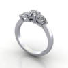 Oval and Pear Trilogy Ring, RT7, Platinum, 3D
