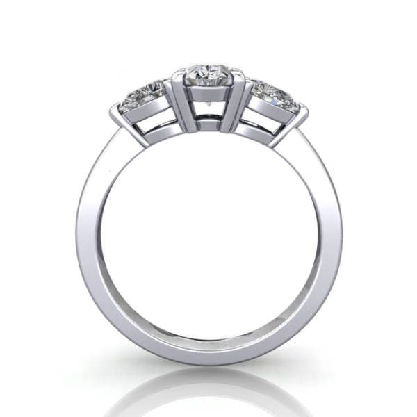 Oval and Pear Trilogy Ring, RT7, Platinum, TF