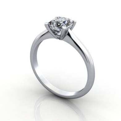 Engagement Ring, Princess Cut, RS14, Platinum, 3D