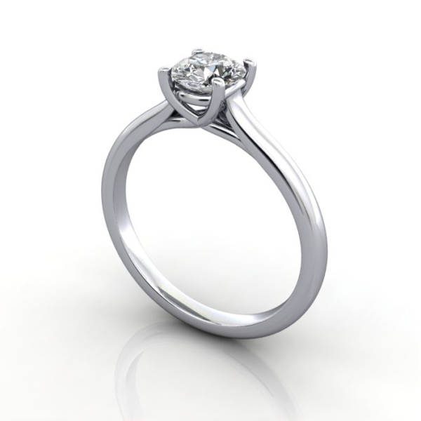 Engagement Ring, Round Brilliant, RS16, Platinum, 3D