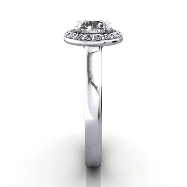 Halo Diamond Ring, RH1, Round, Platinum, SV