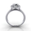 Halo Diamond Ring, RH1, Round, Rose, 3D