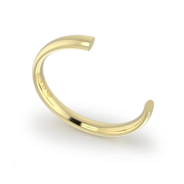 Gents-Wedding-ring-Yellow-Gold-Ellipse-3mm-CROSS-SECTION-GWE1