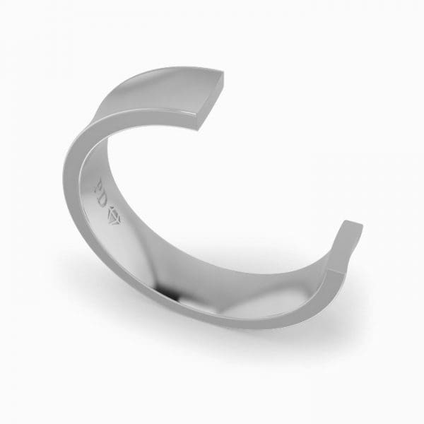 Gents-Wedding-Ring-Platinum-Concave-5mm-CROSS SECTION