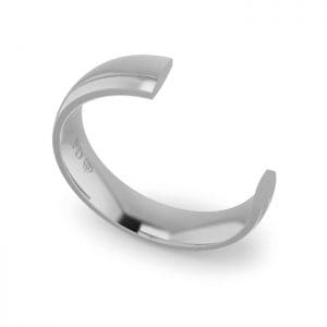 Gents-Wedding-Ring-Platinum-Single-Groove-5mm-CROSS SECTION