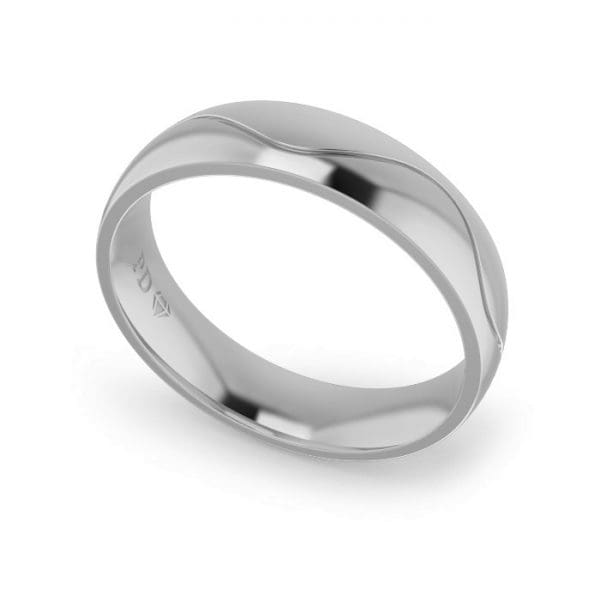 Gents-Wedding-Ring-Platinum-Wave-5mm