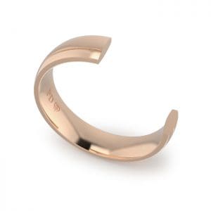 Gents-Wedding-Ring-Rose-Gold-Single-Groove-5mm-CROSS SECTION