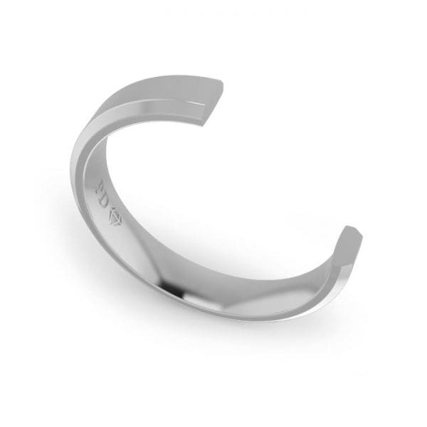 Gents-Wedding-Ring-White-Gold-Bevelled-4mm-Cross-Section
