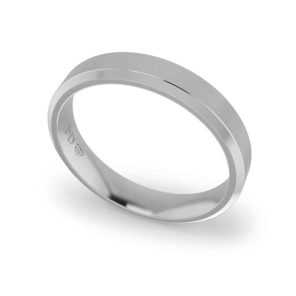 Gents-Wedding-Ring-White-Gold-Bevelled-4mm
