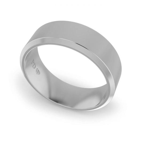 Gents-Wedding-Ring-White-Gold-Bevelled-7mm