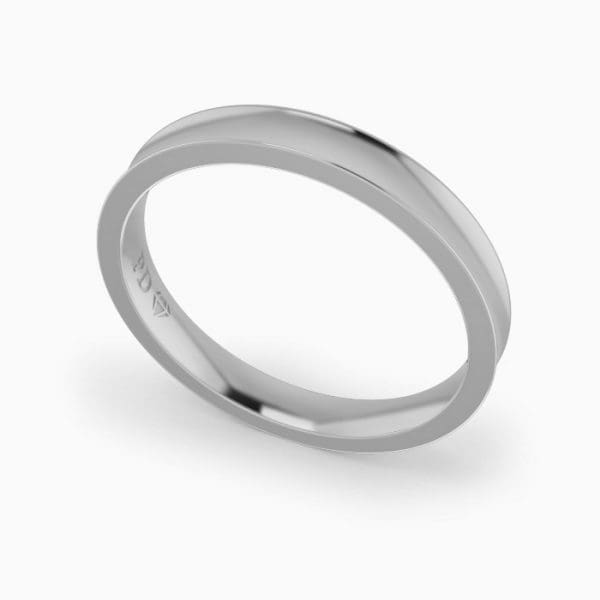 Gents-Wedding-Ring-White-Gold-Concave-3mm