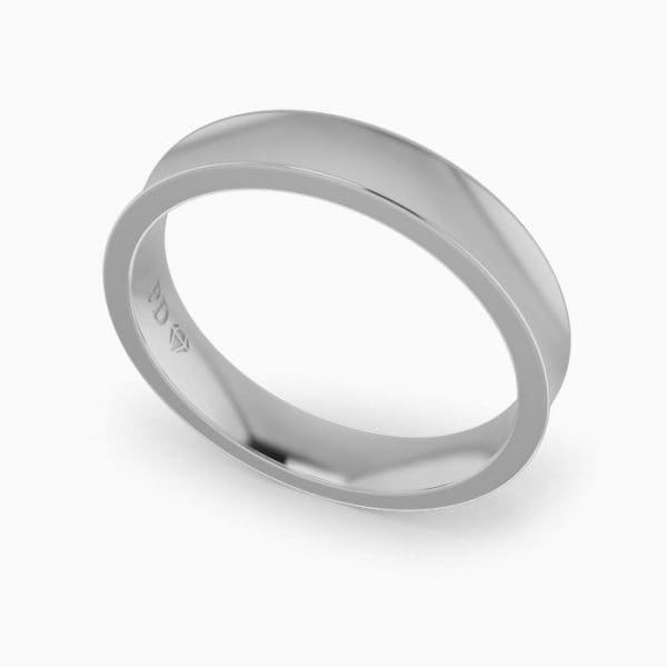 Gents-Wedding-Ring-White-Gold-Concave-4mm