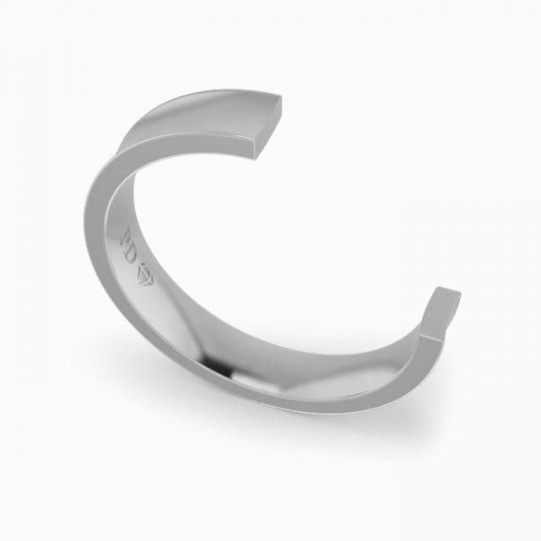 Gents-Wedding-Ring-White-Gold-Concave-4mm-CROSS SECTION