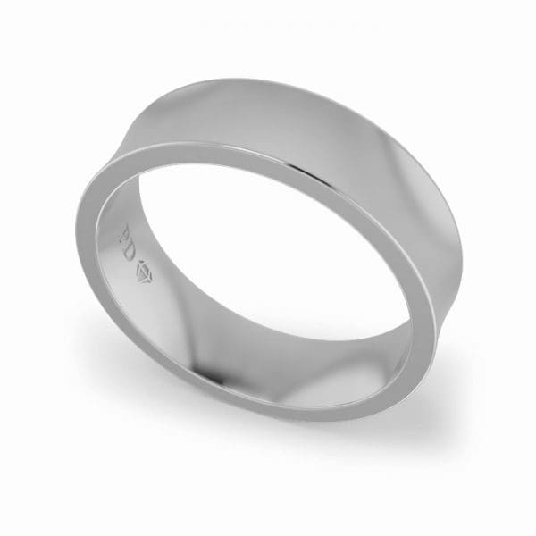 Gents-Wedding-Ring-White-Gold-Concave-6mm