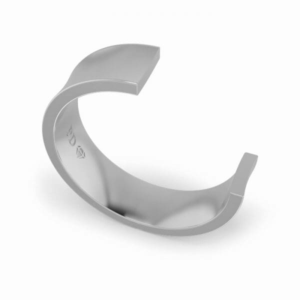 Gents-Wedding-Ring-White-Gold-Concave-6mm-CROSS SECTION