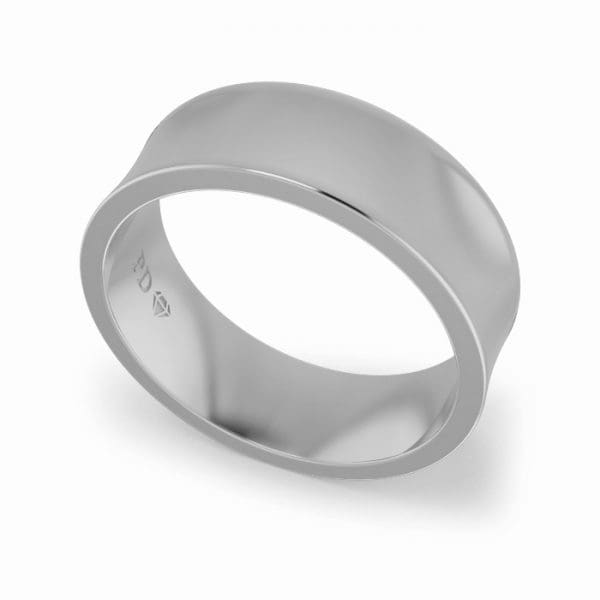 Gents-Wedding-Ring-White-Gold-Concave-7mm