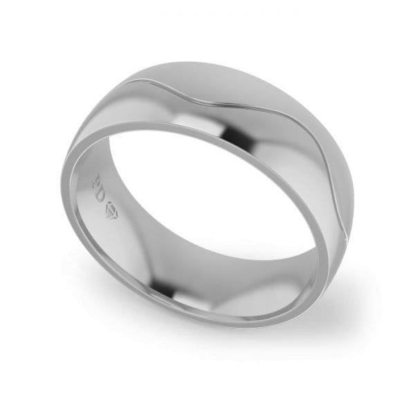 Gents-Wedding-Ring-White-Gold-Wave-7mm