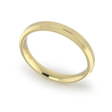 Gents-Wedding-Ring-Yellow-Gold-Bevelled-3mm-GWB1