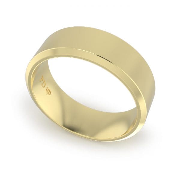Gents-Wedding-Ring-Yellow-Gold-Bevelled-7mm-GWB1