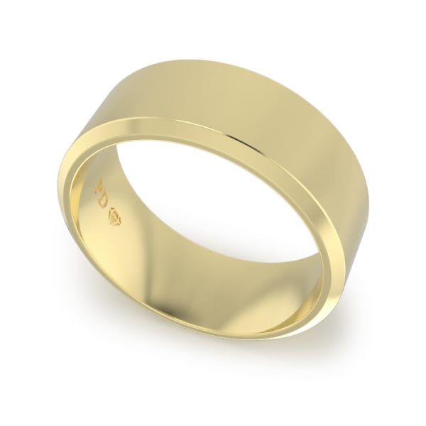 Gents-Wedding-Ring-Yellow-Gold-Bevelled-8mm