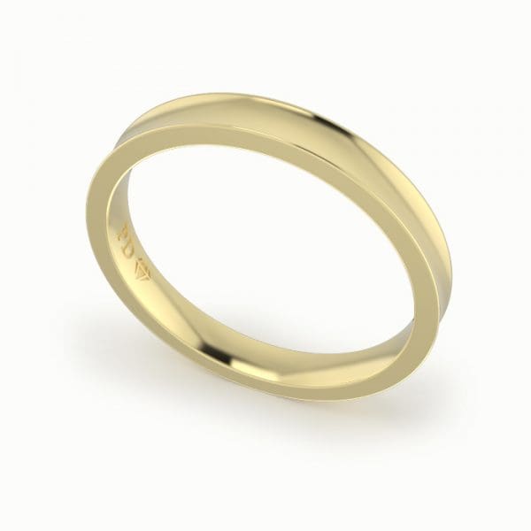 Gents-Wedding-Ring-Yellow-Gold-Concave-3mm