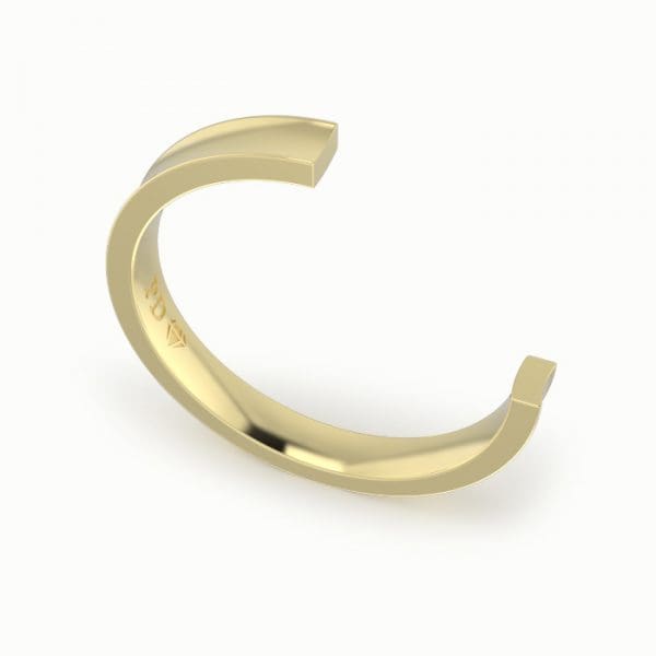 Gents-Wedding-Ring-Yellow-Gold-Concave-3mm-CROSS SECTION