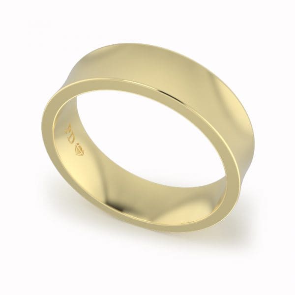 Gents-Wedding-Ring-Yellow-Gold-Concave-6mm