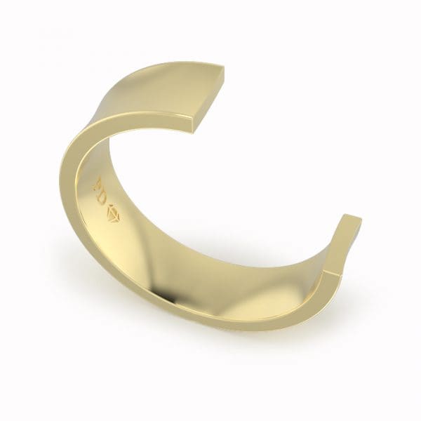Gents-Wedding-Ring-Yellow-Gold-Concave-6mm-CROSS SECTION