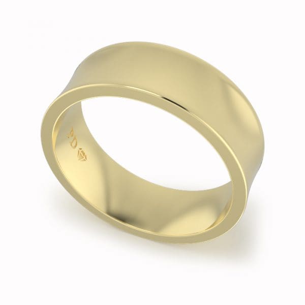 Gents-Wedding-Ring-Yellow-Gold-Concave-7mm