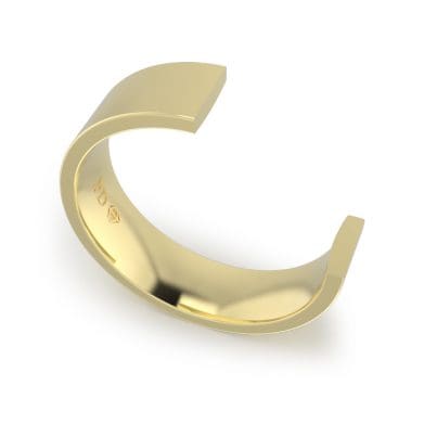 Gents-Wedding-Ring-Yellow-Gold-Flat-6mm-CROSS-SECTION-GWF1
