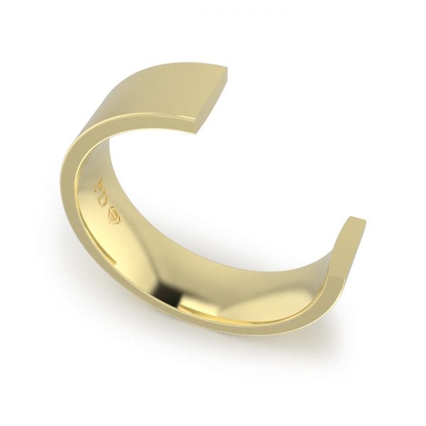 Gents-Wedding-Ring-Yellow-Gold-Flat-6mm-CROSS-SECTION-GWF1