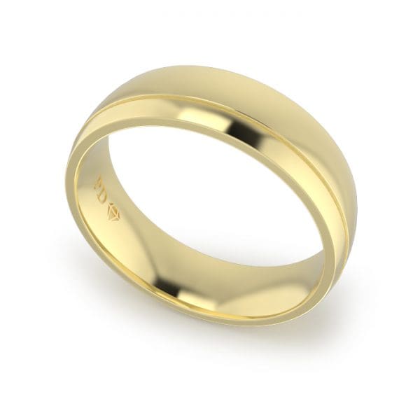 Gents-Wedding-Ring-Yellow-Gold-Single-Groove-6mm