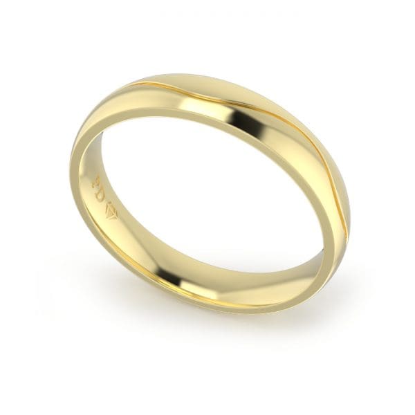 Gents-Wedding-Ring-Yellow-Gold-Wave-4mm