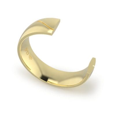 Gents-Wedding-Ring-Yellow-Gold-Wave-6mm-CROSS SECTION
