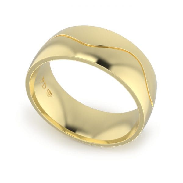 Gents-Wedding-Ring-Yellow-Gold-Wave-8mm