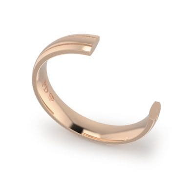 Gents-Wedding-ring-Rose-Gold-Double-Groove-4mm-CROSS SECTION