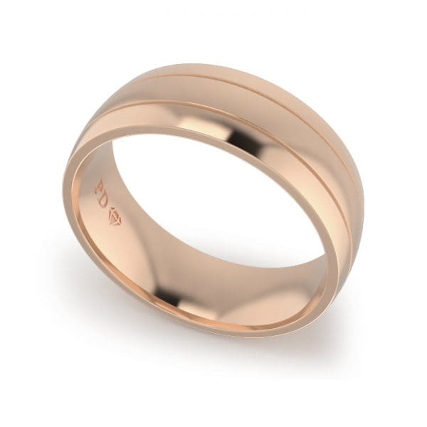Gents-Wedding-ring-Rose-Gold-Double-Groove-7mm