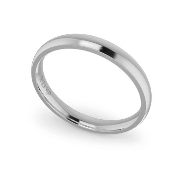 Gents-Wedding-ring-White-Gold-Quater-Round-3mm