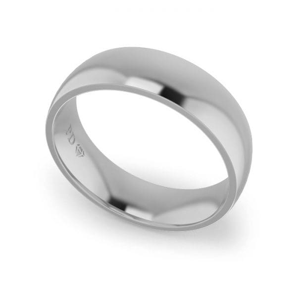 Gents-Wedding-ring-White-Gold-Quater-Round-6mm