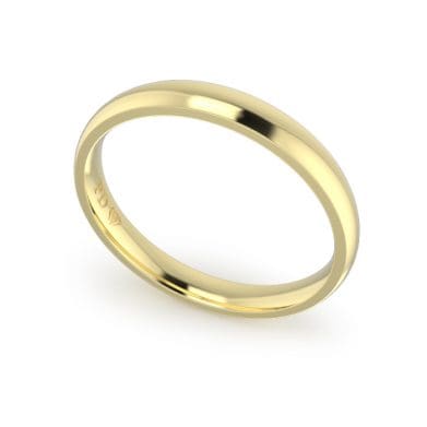 Gents-Wedding-ring-Yellow-Gold-Quater-Round-3mm