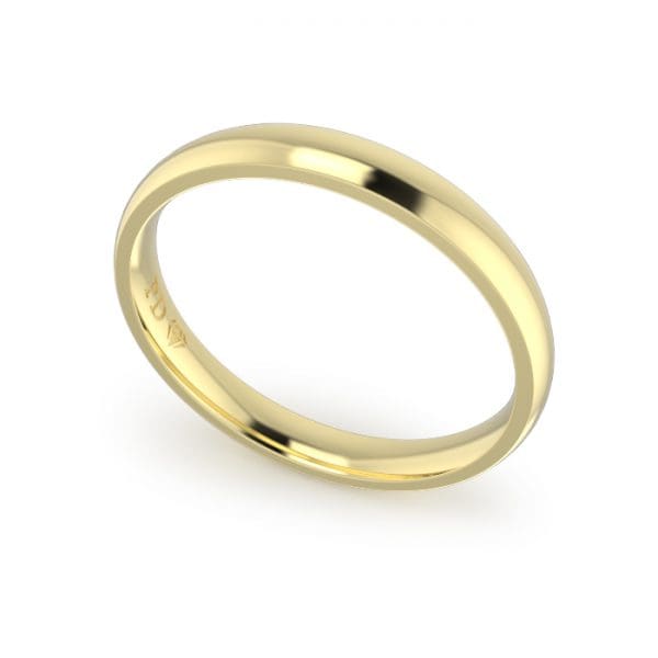 Gents-Wedding-ring-Yellow-Gold-Quater-Round-3mm