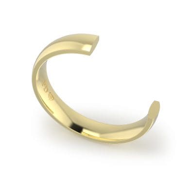 Gents-Wedding-ring-Yellow-Gold-Quater-Round-4mm-CROSS SECTION