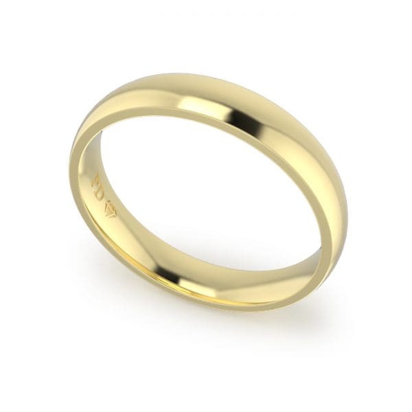 Gents-Wedding-ring-Yellow-Gold-Quater-Round-4mm